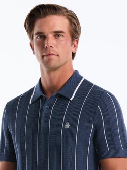 Original Penguin Vertical Stripe Polo Shirt, Navy/Multi - view 2, Navy/Multi