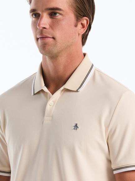 Original Penguin Sticker Pete Cotton Blend Regular Fit Tipped Polo Shirt - view 2, Birch