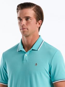 Original Penguin Sticker Pete Cotton Blend Regular Fit Tipped Polo Shirt - view 2, Aquarelle