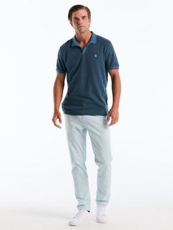 Original Penguin Cotton Regular Fit Honeycomb Jacquard Polo Shirt, Copen Blue