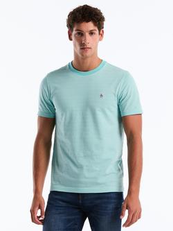 Original Penguin Cotton Blend Regular Fit Jacquard Textured T-Shirt, Pink, Aquarelle
