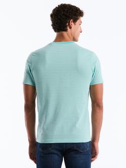 Original Penguin Cotton Blend Regular Fit Jacquard Textured T-Shirt, Pink - view 2, Aquarelle