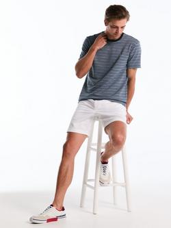 Original Penguin Cotton Blend Regular Fit Textured Jacquard Stripe T-Shirt, Dark Sapphire - view 2, Dark Sapphire