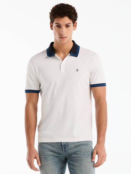 Original Penguin Cotton Interlock Polo Shirt, Bright White, Bright White