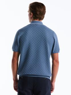 Original Penguin Cotton Regular Fit Links Stitch Polo Shirt - view 2, Blue