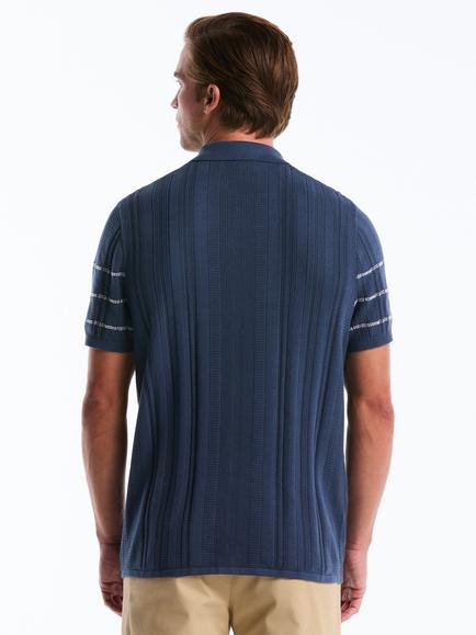 Original Penguin Cotton Regular Fit Textured Stripe Shirt, Sargasso Sea - view 2, Sargasso Sea