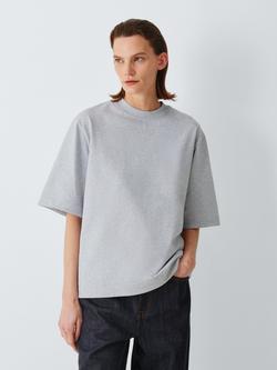 J. Lewis Heavyweight Cotton Oversized T-Shirt, Grey Marl, Grey Marl