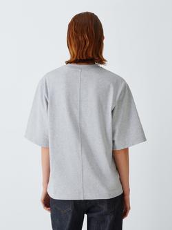 J. Lewis Heavyweight Cotton Oversized T-Shirt, Grey Marl - view 2, Grey Marl