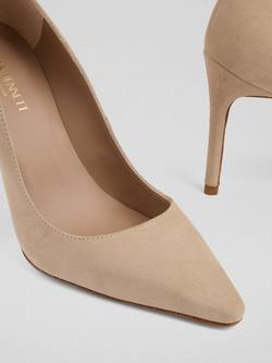 L.K.Bennett Fern Suede Pointed Heeled Courts, Trench - view 2, Trench