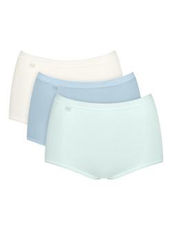 sloggi Basic Maxi Knickers, Pack of 3, Light Blue, Light Blue