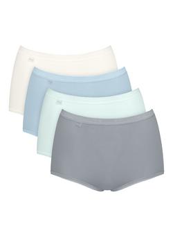 sloggi Basic Maxi Knickers, Pack of 4, Sea Blue, Sea Blue