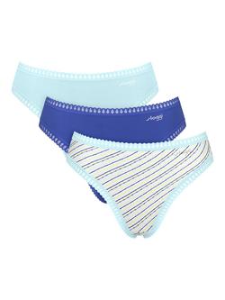 sloggi GO Crush High Leg Knickers, Pack of 3, Light Blue/Multi