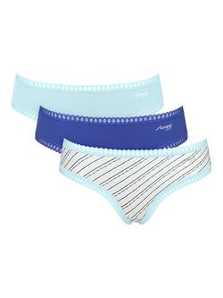sloggi GO Crush Hipster Knickers, Pack of 3, Aqua/Multi
