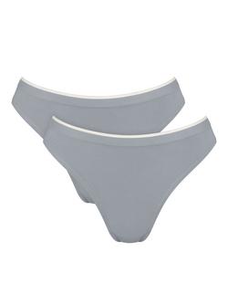 sloggi GO Sense High Leg Knickers, Pack of 2, Silver Chrome, Silver Chrome