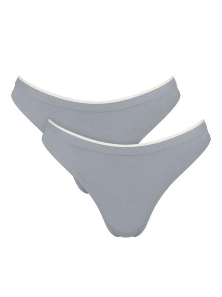 sloggi GO Sense Tanga Knickers, Pack of 2, Silver Chrome, Silver Chrome