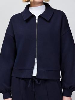 Ro&Zo Sweatshirt Bomber Jacket, Blue - view 2, Blue