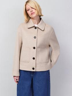 Ro&Zo Double Faced Wool Blend Jacket, Natural, Natural