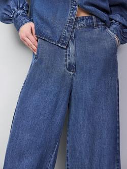 Ro&Zo Tailored Wide Leg Jeans, Blue - view 2, Blue