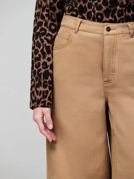 Ro&Zo High Rise Wide Leg Jeans, Camel - view 2, Camel