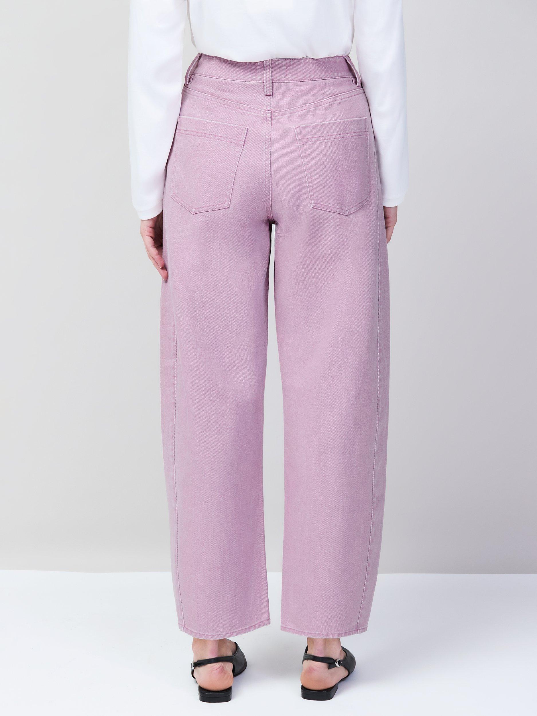 Product image 4 of 5, which shows Ro&Zo Barrel Leg Jeans, Pink, 6