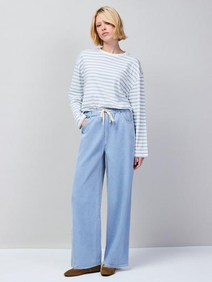 Ro&Zo Drawstring Corduroy Trousers, Blue, Blue