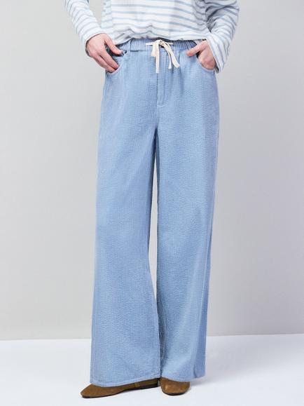 Ro&Zo Drawstring Corduroy Trousers, Blue - view 2, Blue