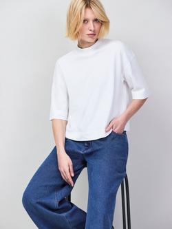 Ro&Zo Mock Neck T-Shirt, White - view 2, White