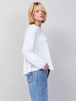 Ro&Zo High Low Hem Long Sleeve Top, White - view 2, White