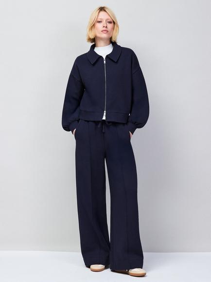 Ro&Zo Wide Leg Joggers, Blue - view 2, Blue