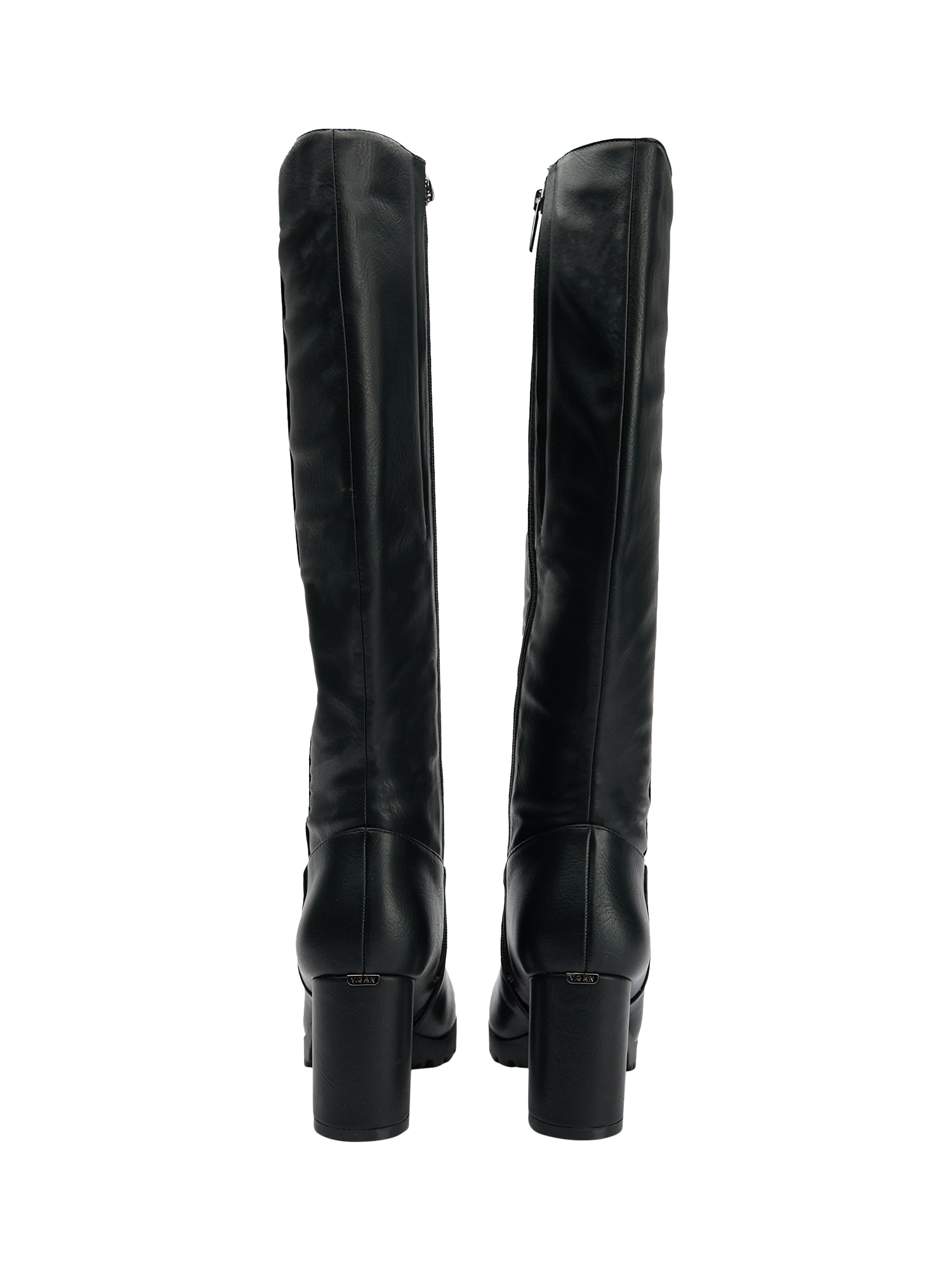 Product image 3 of 10, which shows V.GAN Vegan Edamame Knee High Boots, Black, 3