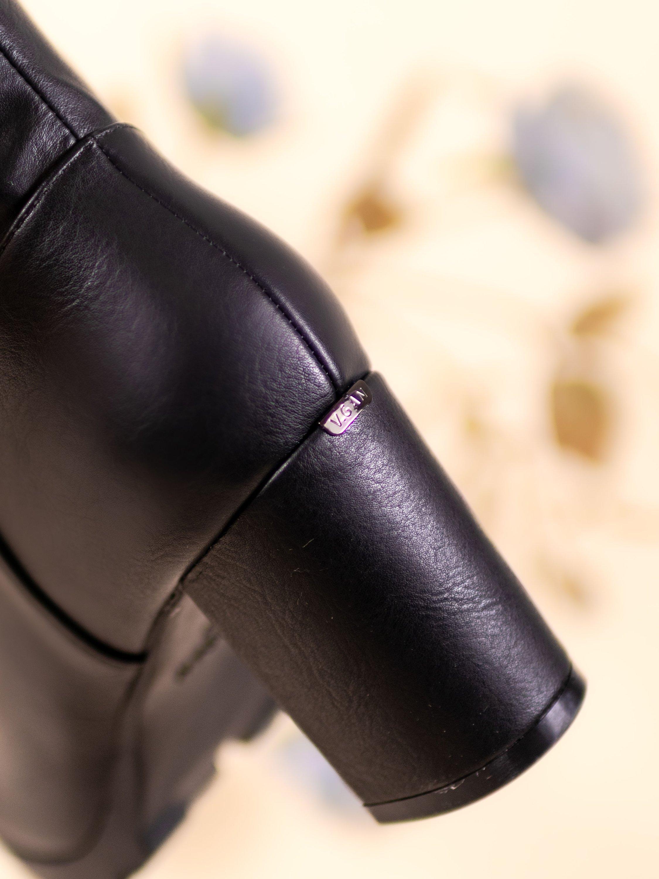 Product image 9 of 10, which shows V.GAN Vegan Edamame Knee High Boots, Black, 3