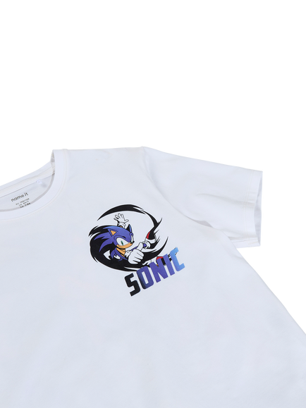 NAME IT Kids' Short Sleeve Sonic Graphic Print T-Shirt, Bright White - view 2, Bright White