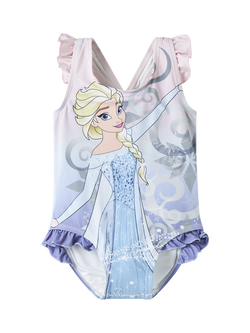 NAME IT Kids' Disney's Frozen Elsa Swimsuit, Purple Impression, Purple Impression