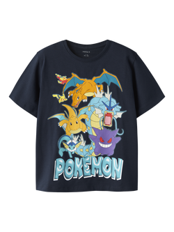 NAME IT Kids' Short Sleeve Pokémon Print T-Shirt, Navy Blazer, Navy Blazer