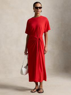 Polo Ralph Lauren Twist Detail T-Shirt Dress, Petal Rose, Petal Rose