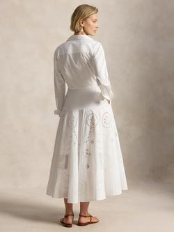 Polo Ralph Lauren Embroidered Eyelet Shirt Dress, White - view 2, White