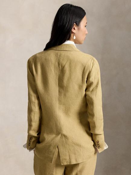 Polo Ralph Lauren Single Breasted Pure Linen Blazer, Classic Camel - view 2, Classic Camel
