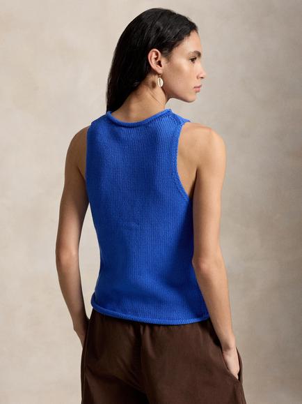 Polo Ralph Lauren Sleeveless Knit Top, Gala Blue - view 2, Gala Blue