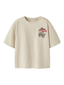 NAME IT Kids' Rolling Stones T-Shirt, Almond Milk, Almond Milk