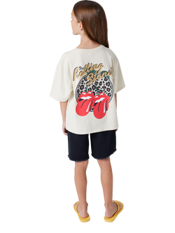 NAME IT Kids' Rolling Stones T-Shirt, Almond Milk - view 2, Almond Milk
