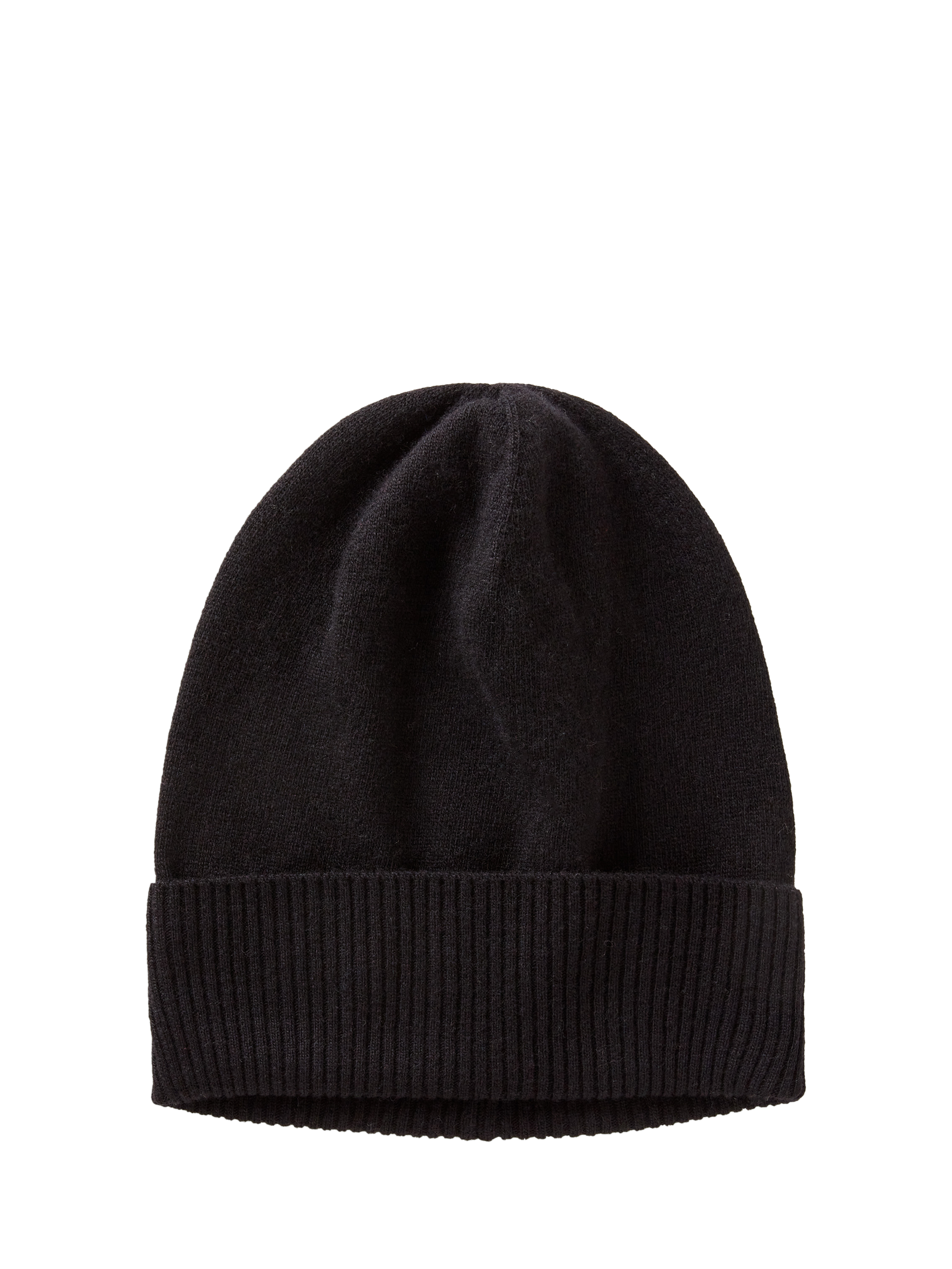 Product image 1 of 3, which shows Benetton Knitted Pure Wool Beanie Hat, Black, One Size