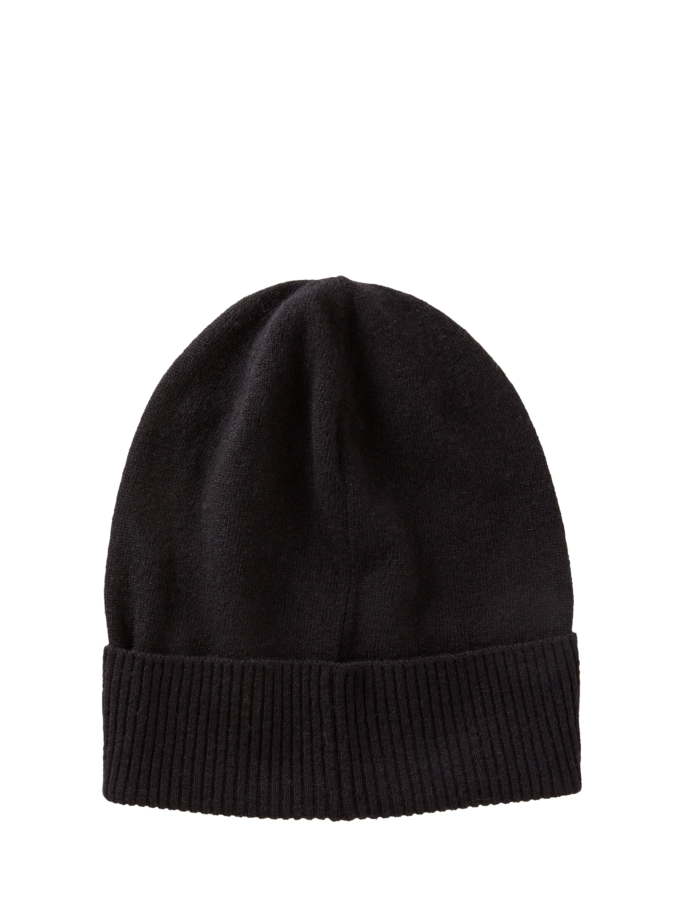 Product image 2 of 3, which shows Benetton Knitted Pure Wool Beanie Hat, Black, One Size