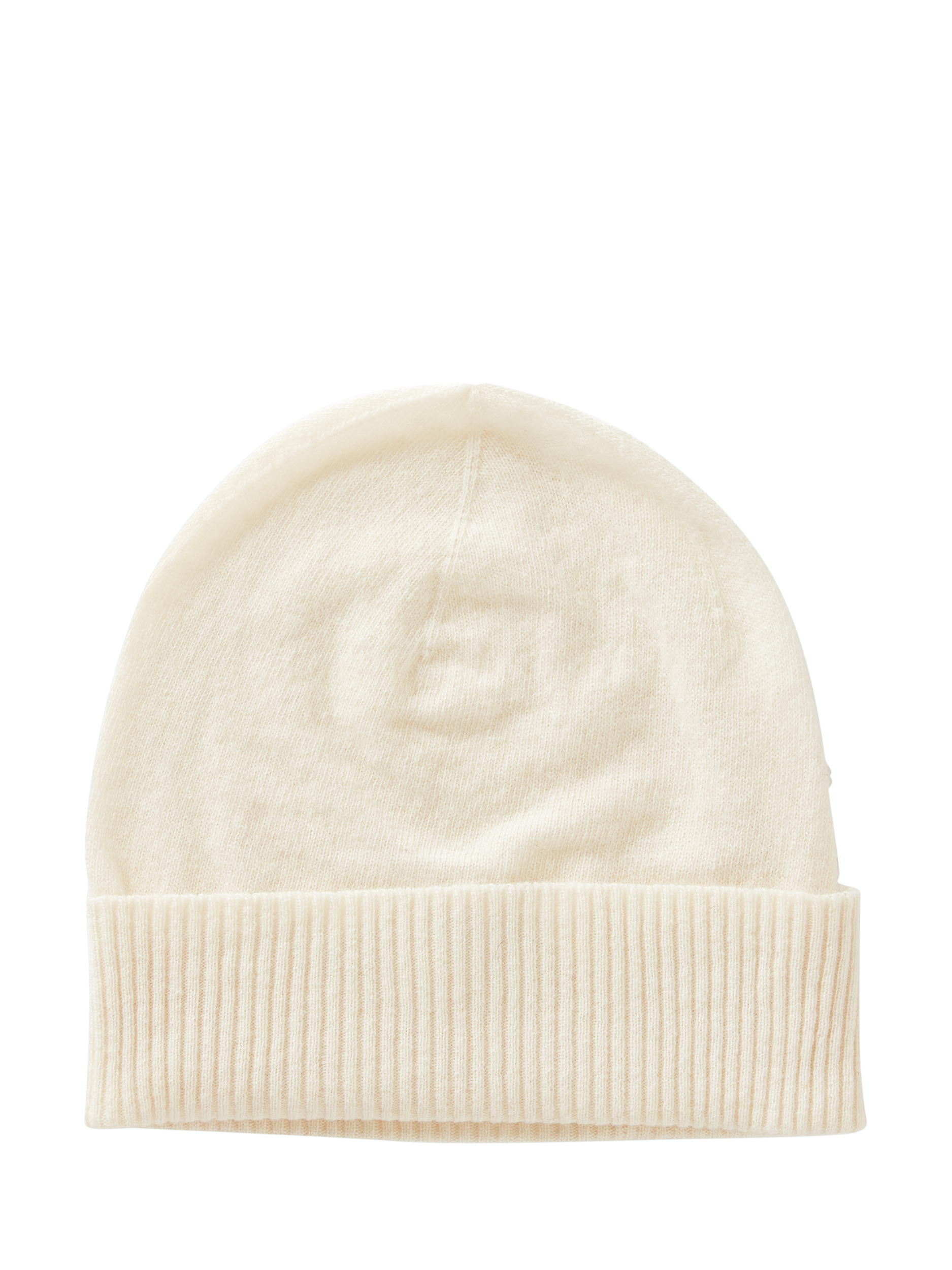 Product image 1 of 3, which shows Benetton Knitted Pure Wool Beanie Hat, White, One Size