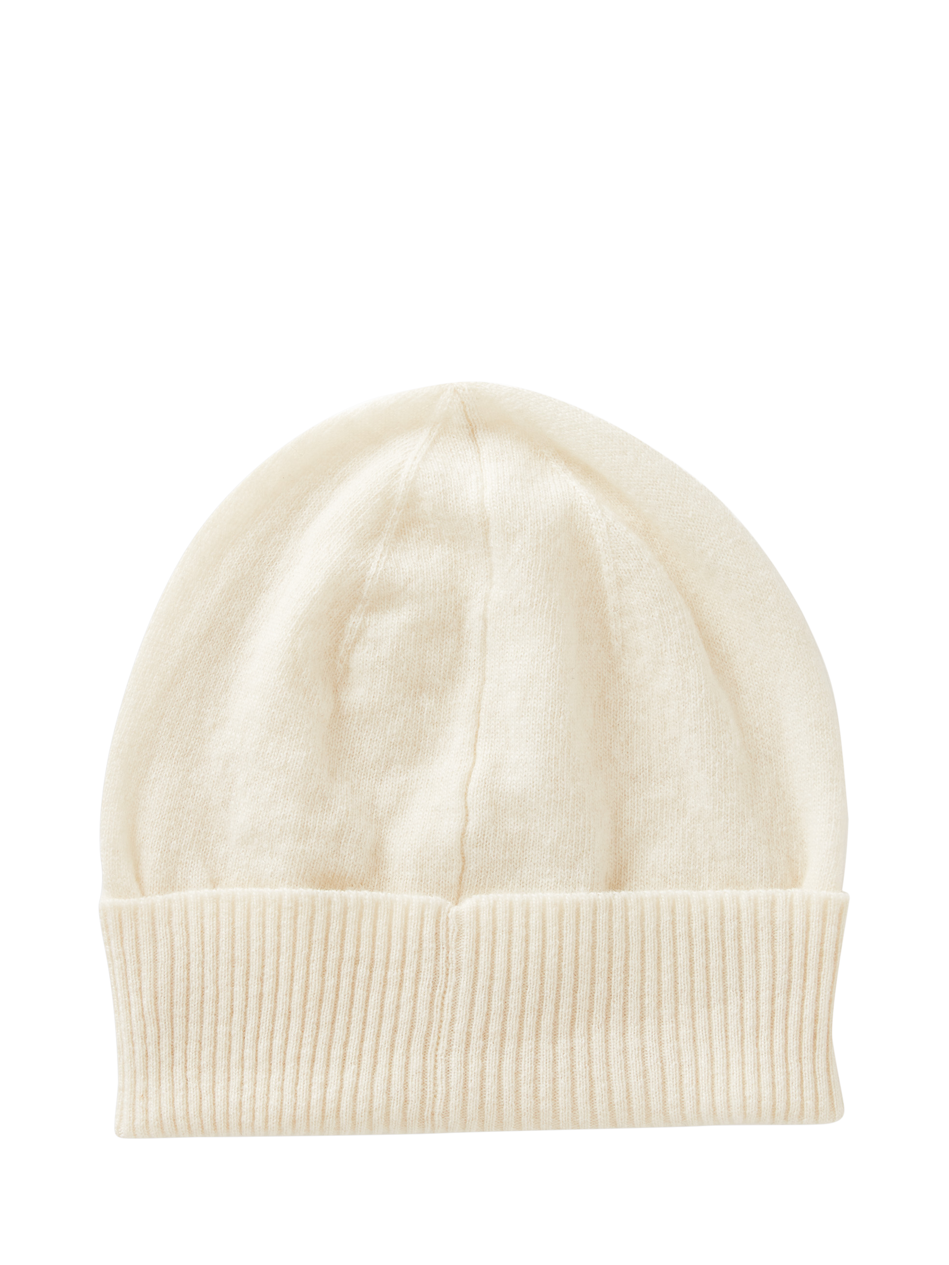Product image 2 of 3, which shows Benetton Knitted Pure Wool Beanie Hat, White, One Size