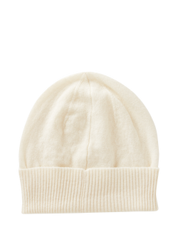Benetton Knitted Pure Wool Beanie Hat - view 2, White