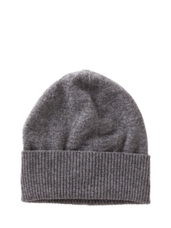 Benetton Knitted Pure Wool Beanie Hat, Grey