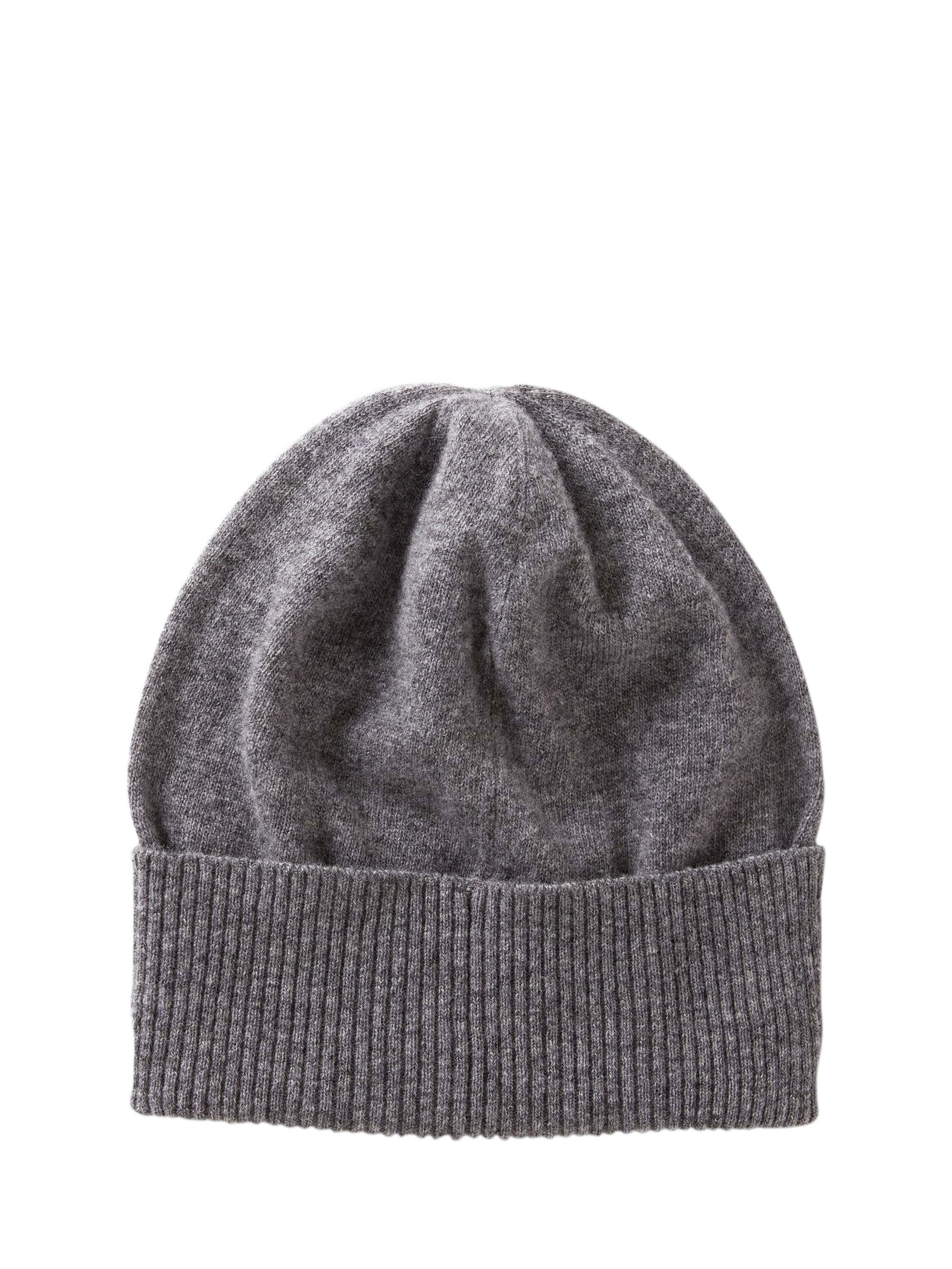 Product image 2 of 3, which shows Benetton Knitted Pure Wool Beanie Hat, Grey, One Size