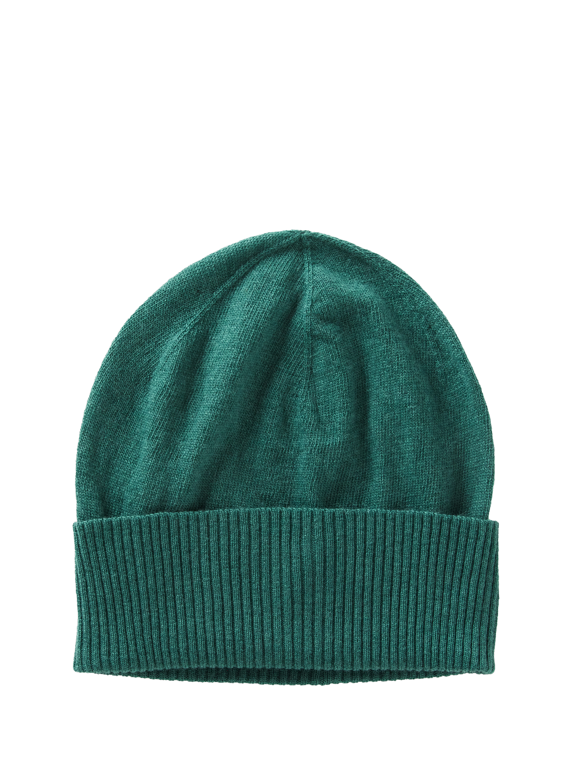 Product image 1 of 3, which shows Benetton Knitted Pure Wool Beanie Hat, Green, One Size