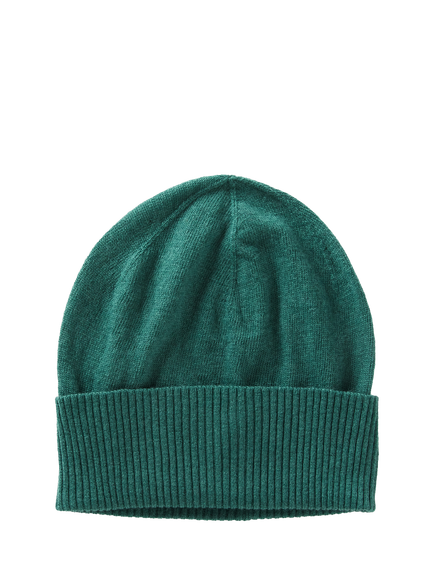 Benetton Knitted Pure Wool Beanie Hat, Green