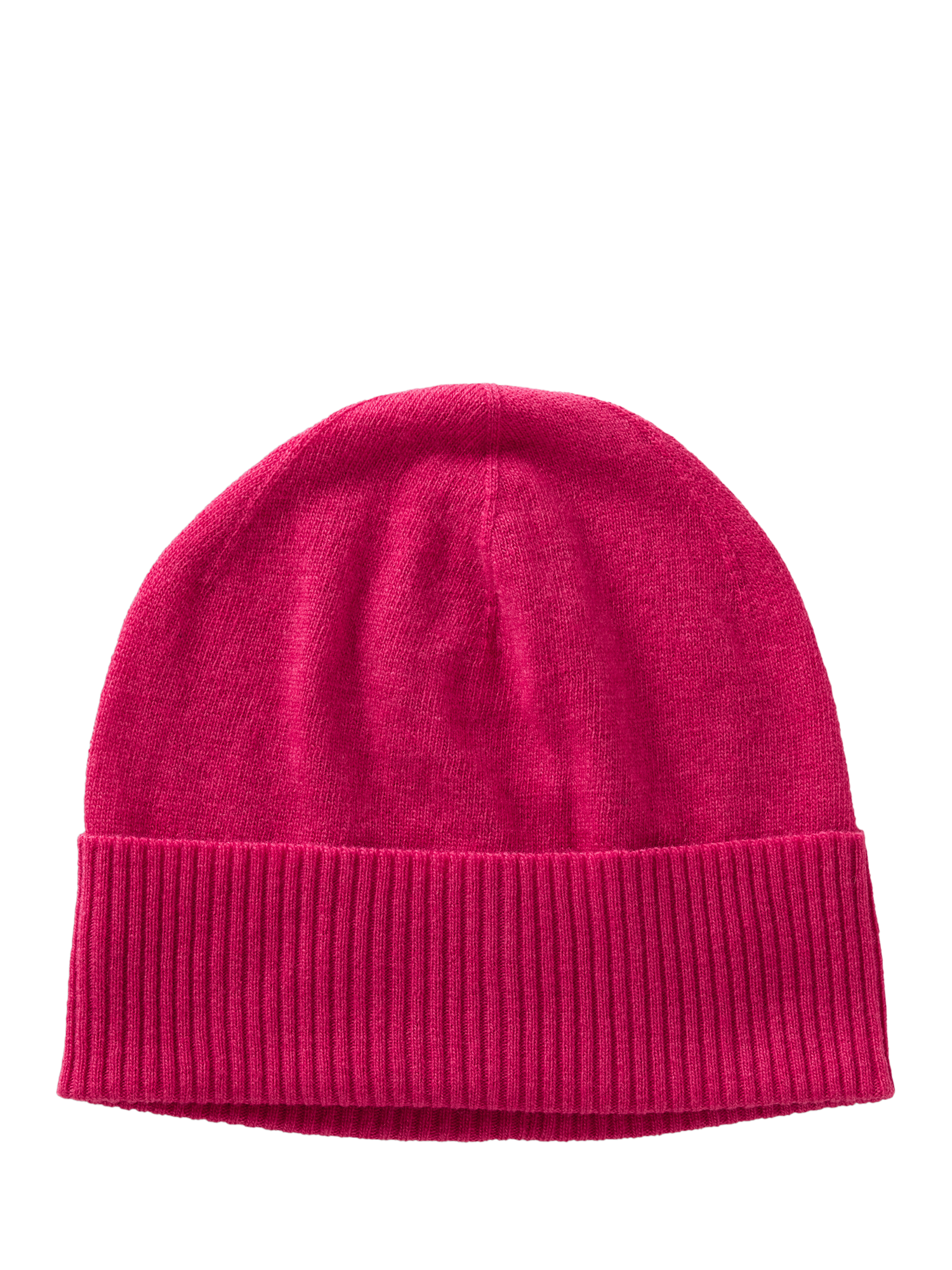 Product image 1 of 3, which shows Benetton Knitted Pure Wool Beanie Hat, Cyclamen, One Size